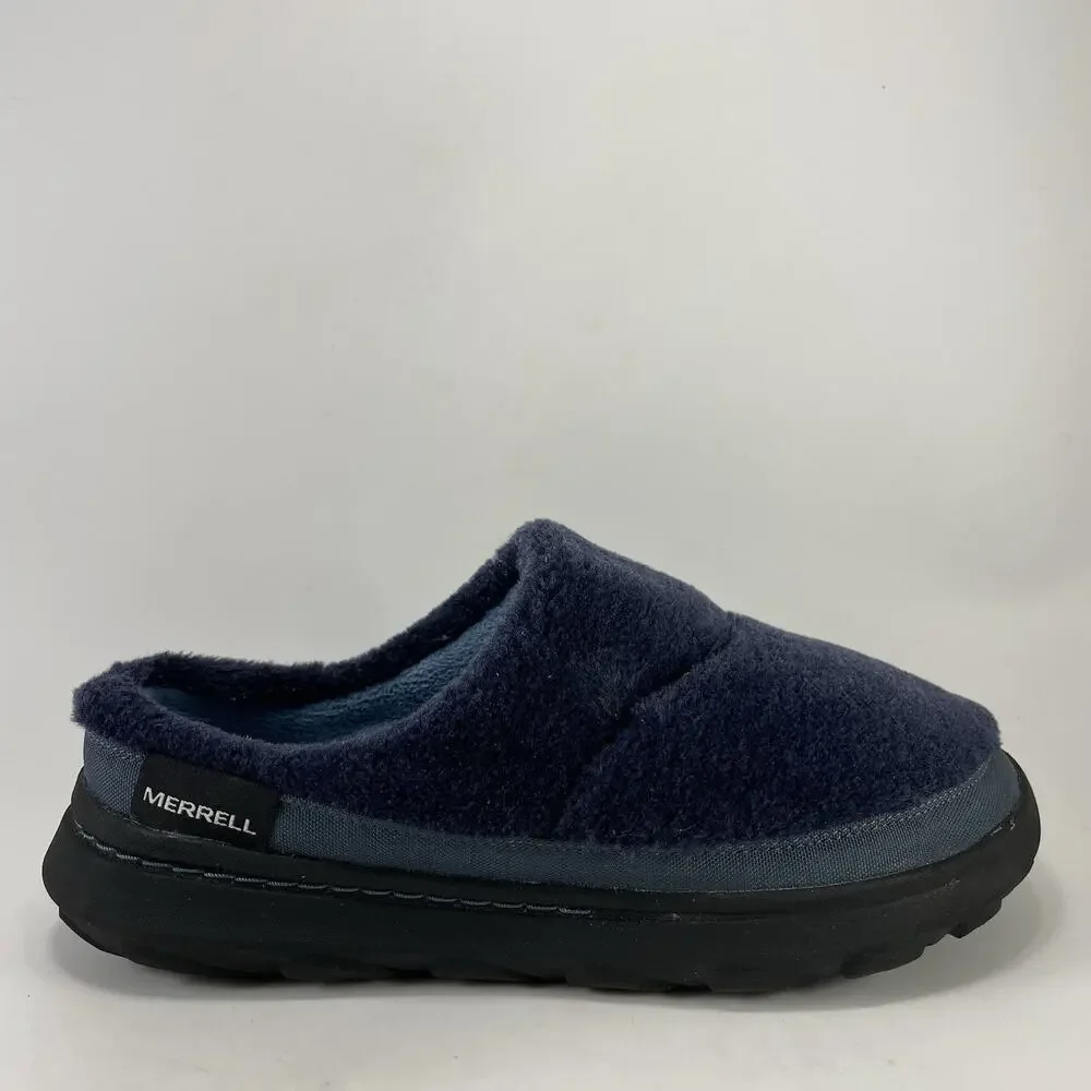 Merrell Hut Moc 2 Slide Cozy Mens Size 9 Sea Fleece Slip On Slippers Comfort